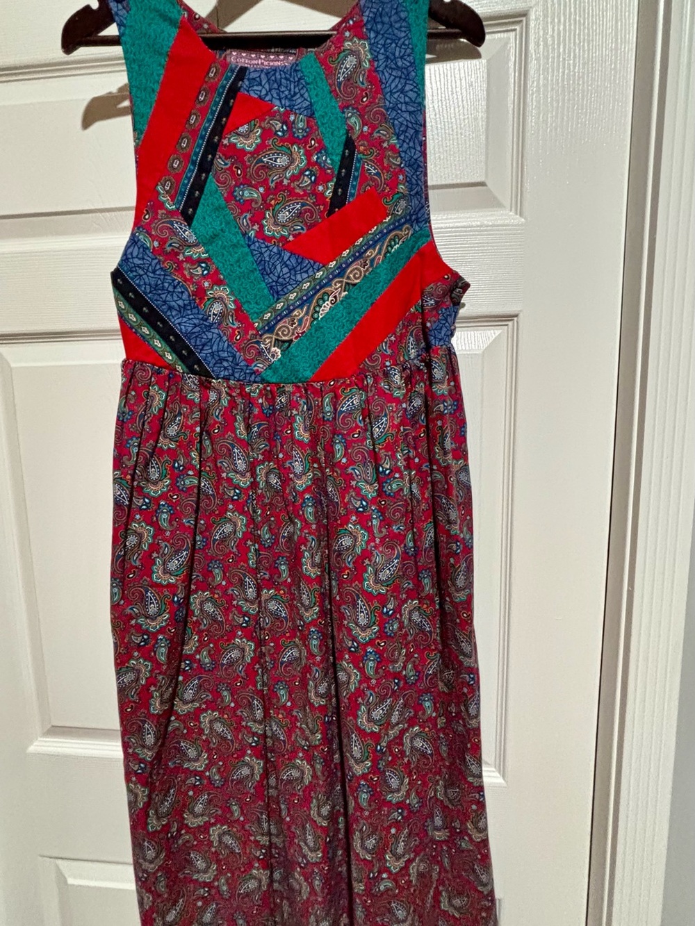 Vintage Cotton Pickins’ Quilted Bodice Jumper Dress
